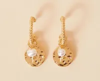 Pearl and Disc Hoop Earrings, £8.00 | Accessorize