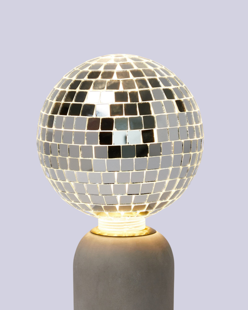 Disco Ball Silver Light Bulb