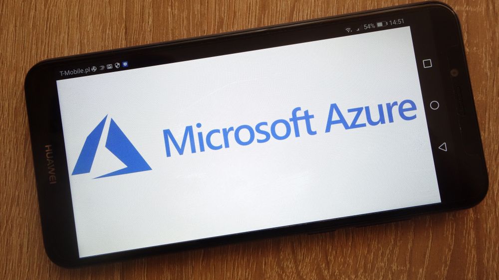 Microsoft Azure splash screen on a smartphone