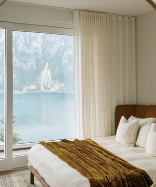 bedroom with lake view
