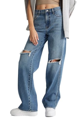 Baggy Ripped Wide Leg Jeans