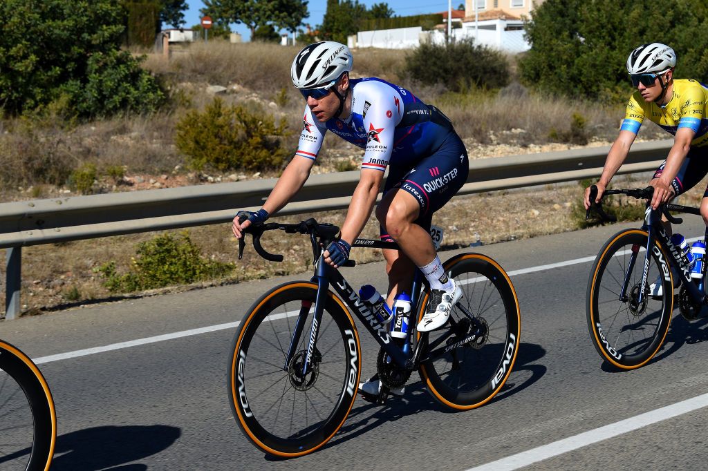 TORRENT SPAIN FEBRUARY 03 Fabio Jakobsen of Netherlands and Team QuickStep Alpha Vinyl competes during the 73rd Volta A La Comunitat Valenciana 2022 Stage 2 a 1715km stage from Btera to Torrent VCV2022 on February 03 2022 in Torrent Spain Photo by Dario BelingheriGetty Images