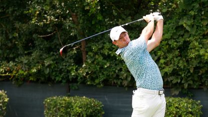 Rory McIlroy plays his tee shot on the second hole during the final round of the BMW Championship.