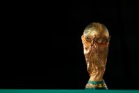 MEXICO CITY, MEXICO - JUNE 10: The World Cup trophy is seen during a FIFA World Cup 2026 Opening Press Conference at Mexico City Stadium on June 10, 2026 in Mexico City, Mexico. (Photo by Carl Recine/Getty Images)