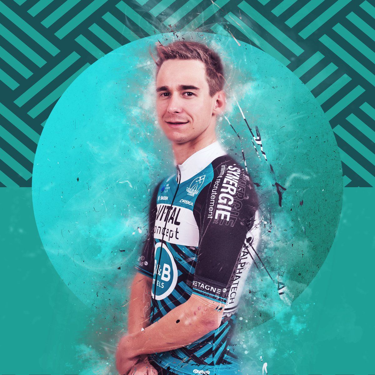 Bryan Coquard wears the new Vital Concept-B&amp;B Hotels kit