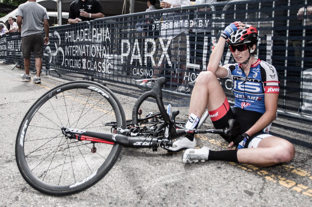Lauren Komanski (Twenty 16) shows the difficulty of the day