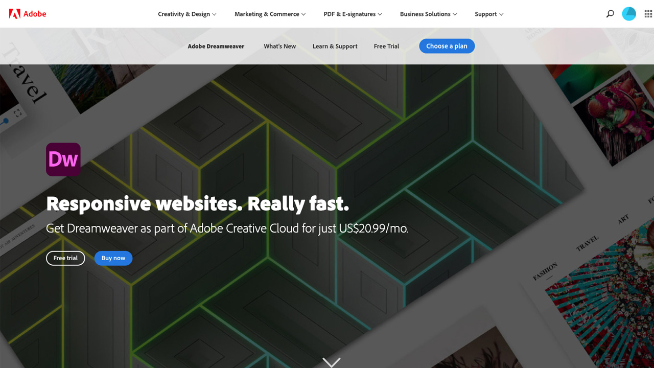 dreamweaver homepage builder