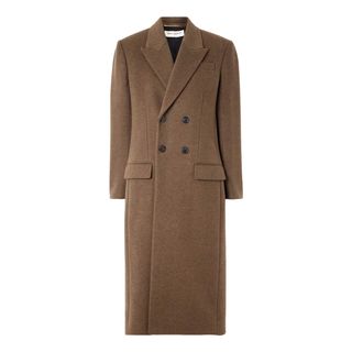 SAINT LAURENT, Double-Breasted Brushed Wool and Cashmere-Blend Coat