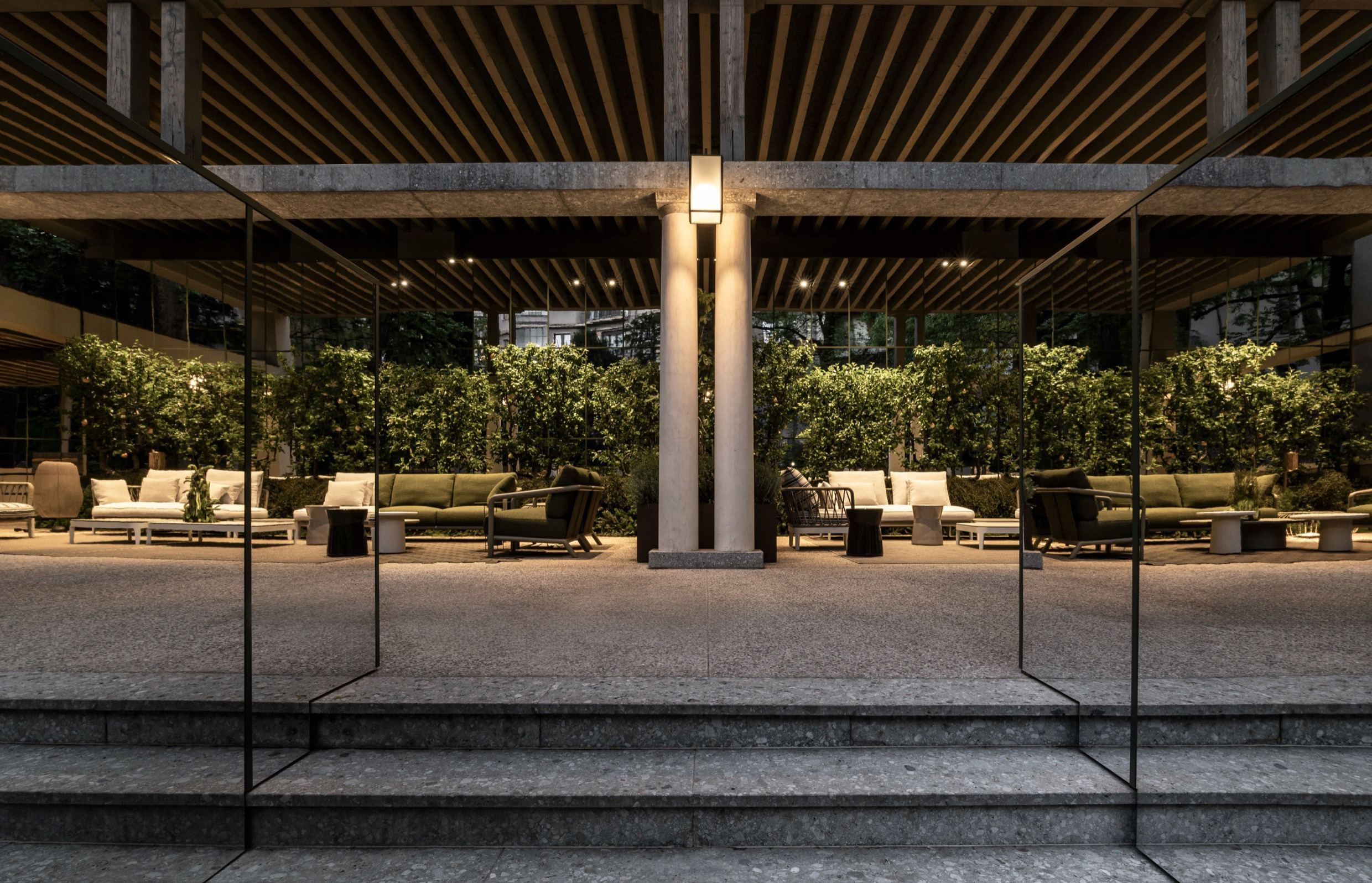 Molteni garden by Elisa Ossino at Milan Design Week