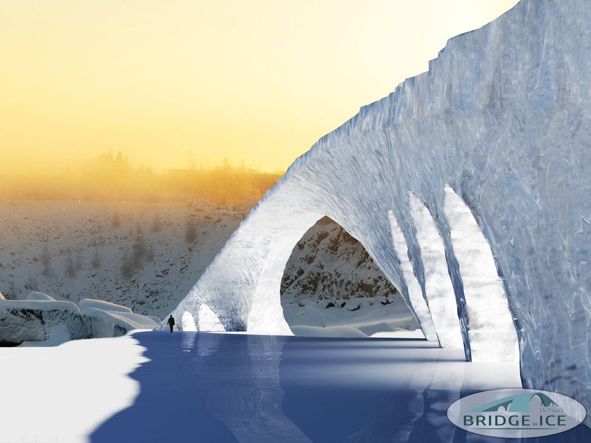 A 3D rendering of the Bridge in Ice in Finland.