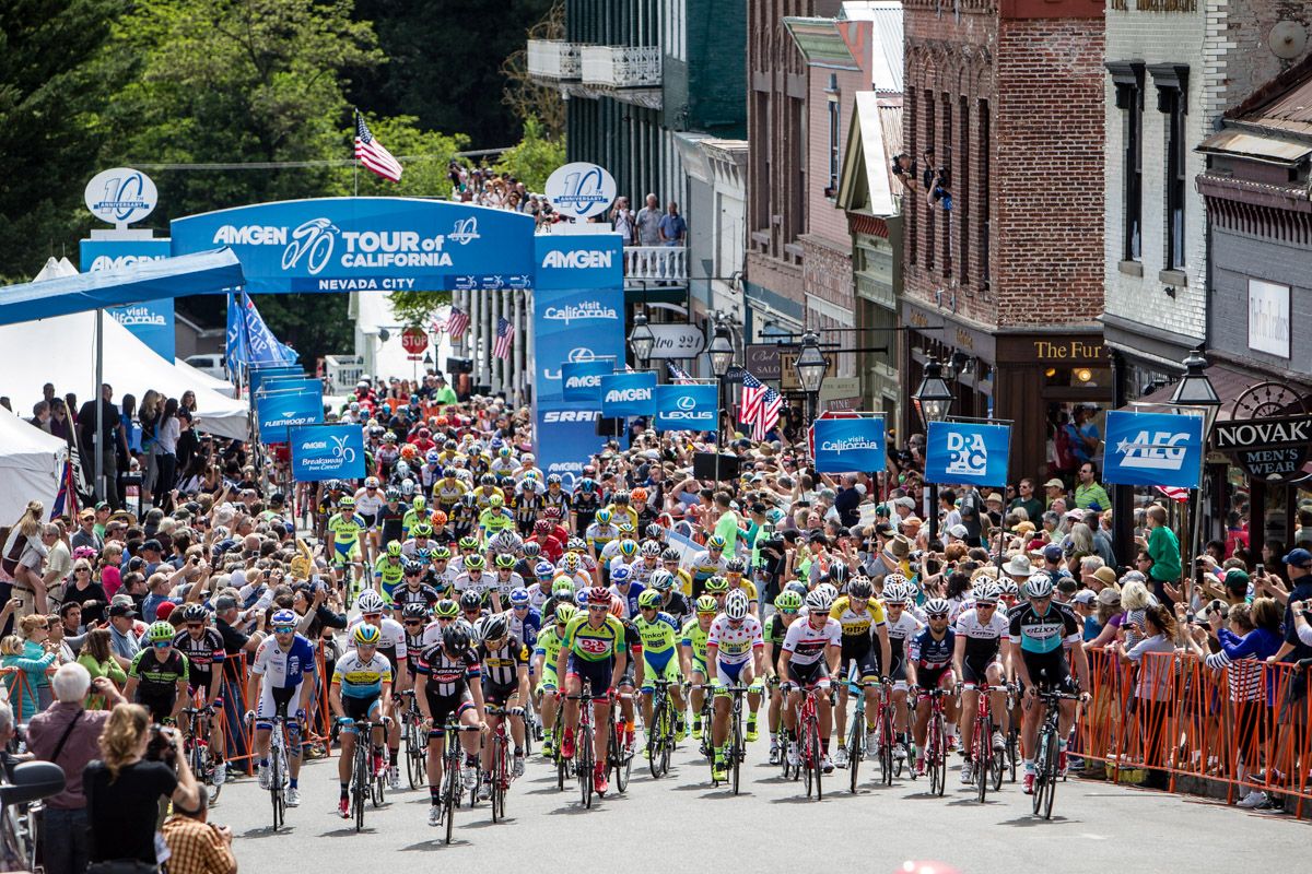 The race rolls out of historic Nevada City