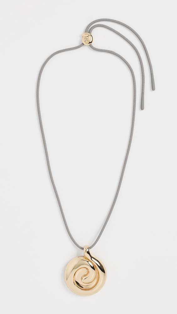 Nico Mirror Pendant Rope Necklace - High Polish Gold