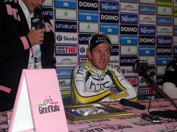 Matthew Goss (HTC-Columbia) at the post-stage press conference