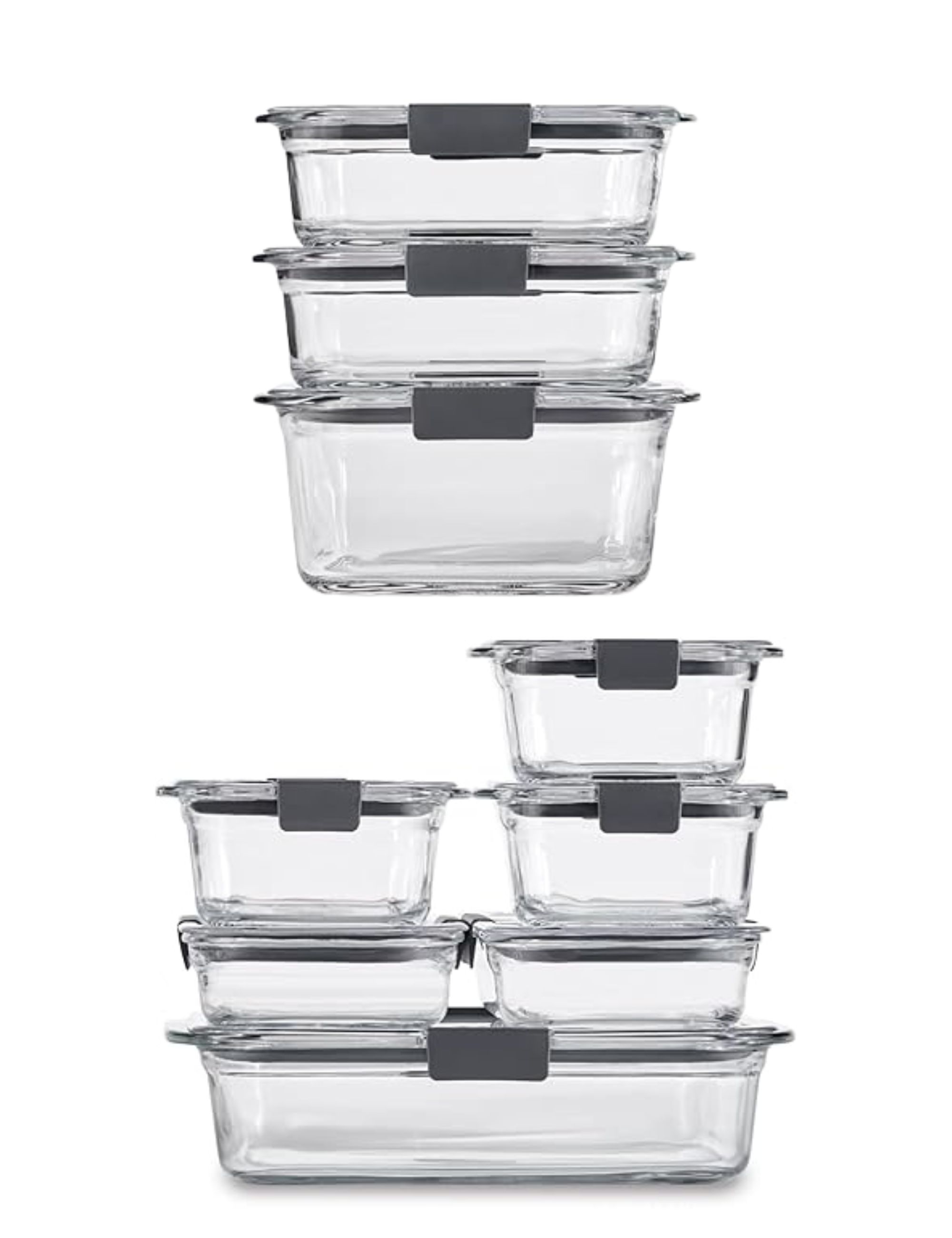 Amazon, Rubbermaid Brilliance Glass Food Storage Containers, Set of 9