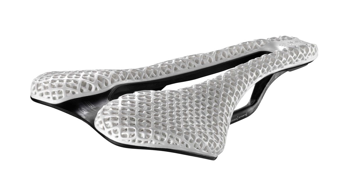 The Selle Italia SLR 3D Boost saddle in white