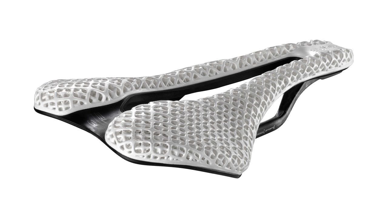 The Selle Italia SLR 3D Boost saddle in white