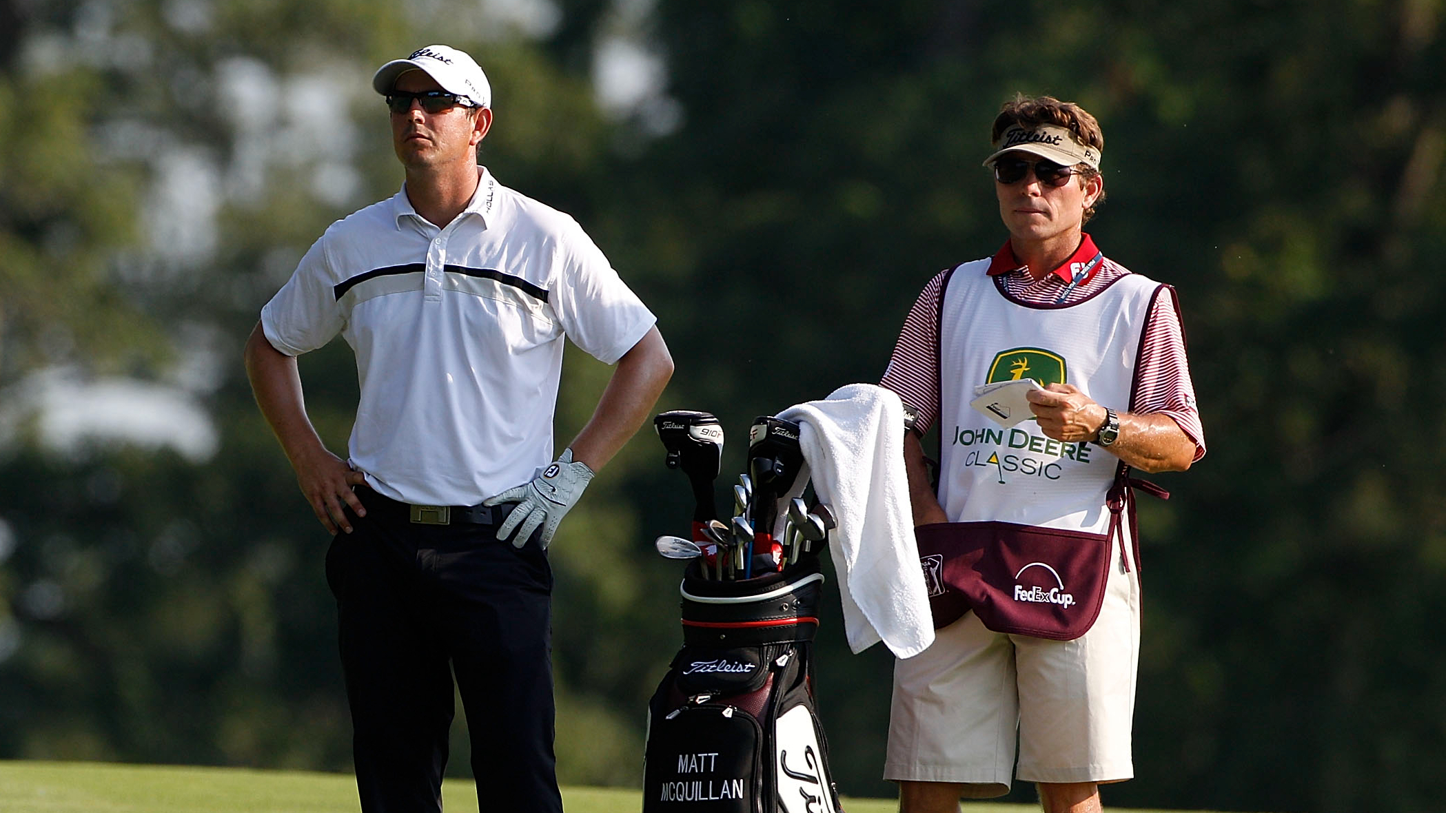 Matt McQuillan at the John Deere Classic accompanied by his caddie