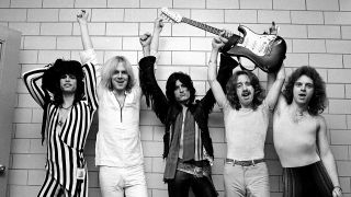 Aerosmith backstage in 1976
