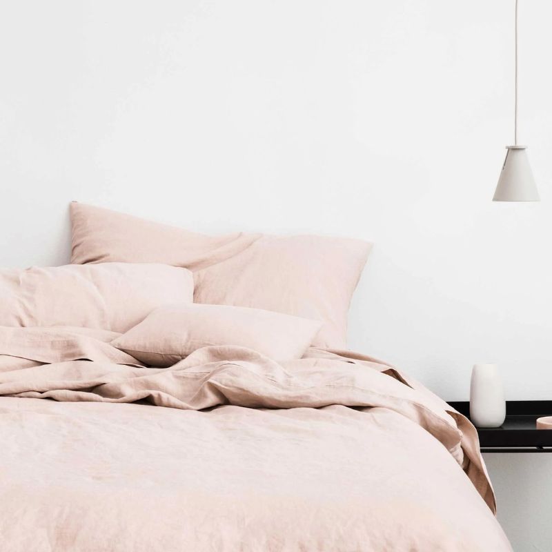 pale pink bedding