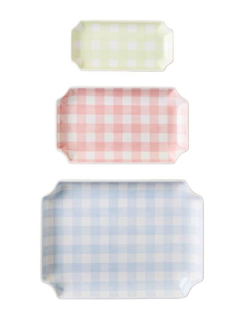 Ruby Clay Gingham Tray