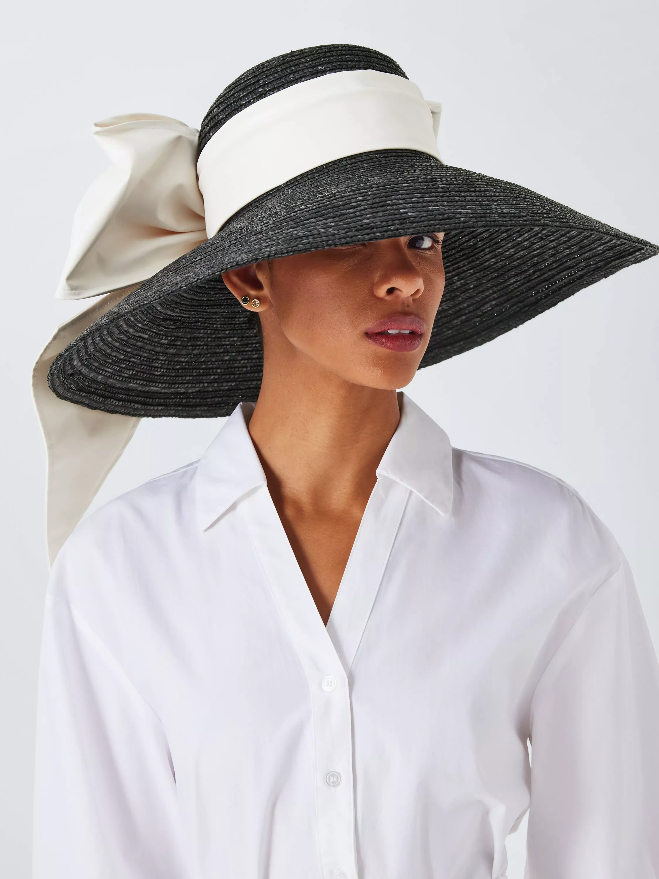 John Lewis Hayden Woven Occasion Hat, Black