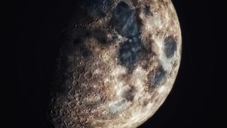 close up of the moon