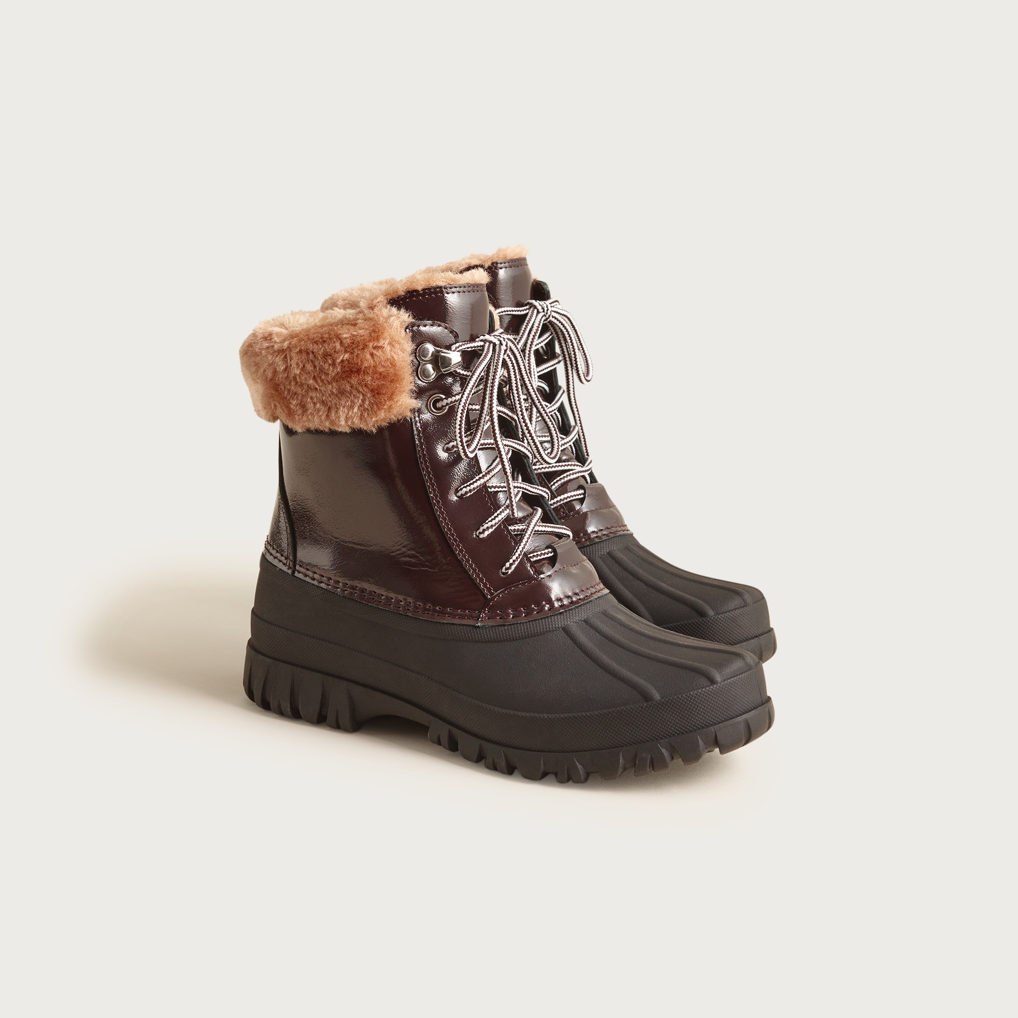 Perfect Winter Boots in Leather and Sherpa