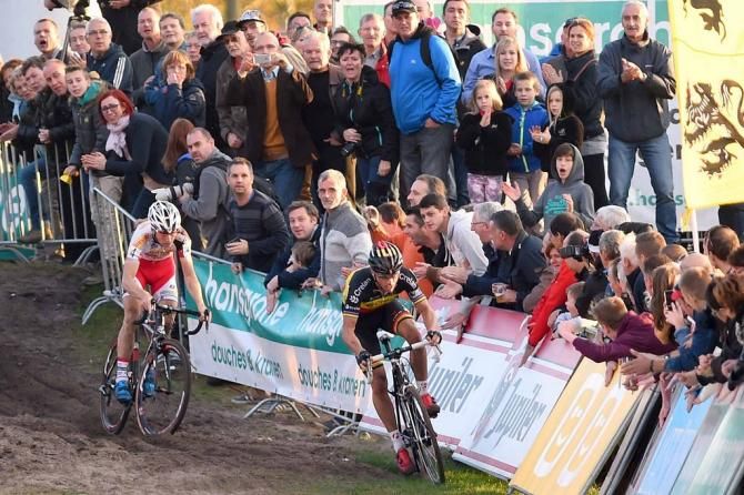 Sven Nys (Crelan - AA Drink Team) leads out of a corner