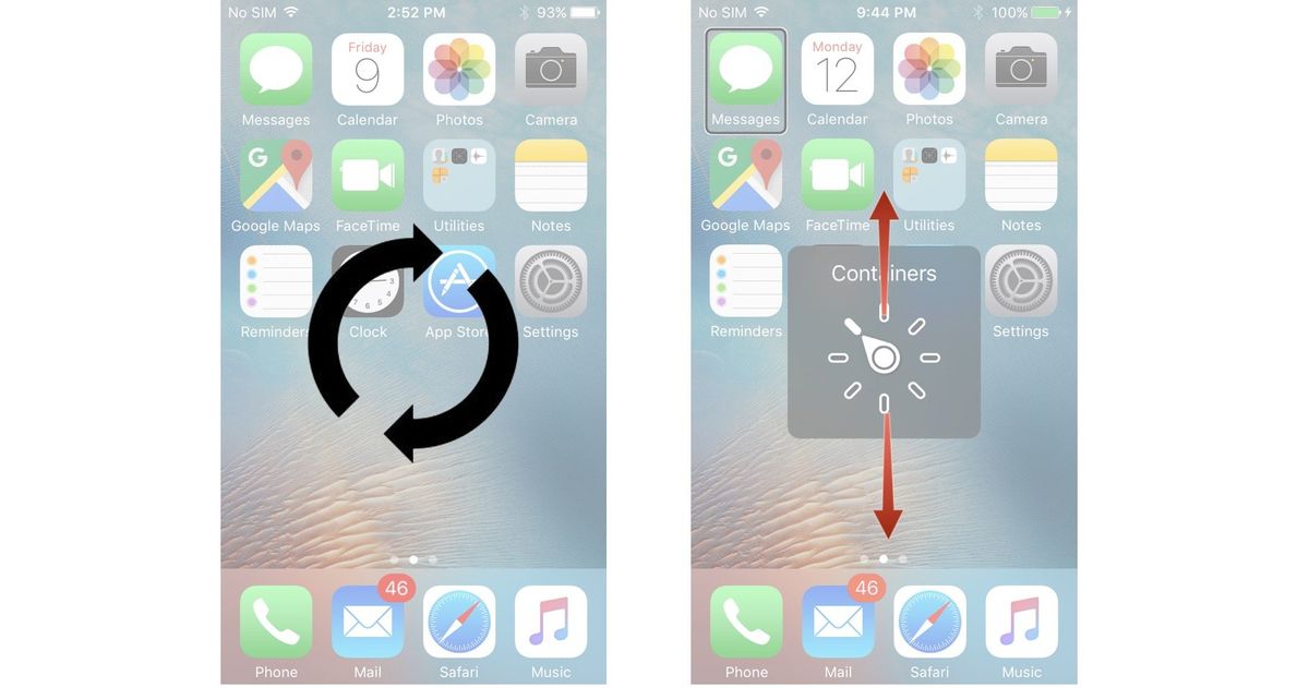 Twist two fingers on the screen, short swipe up or down