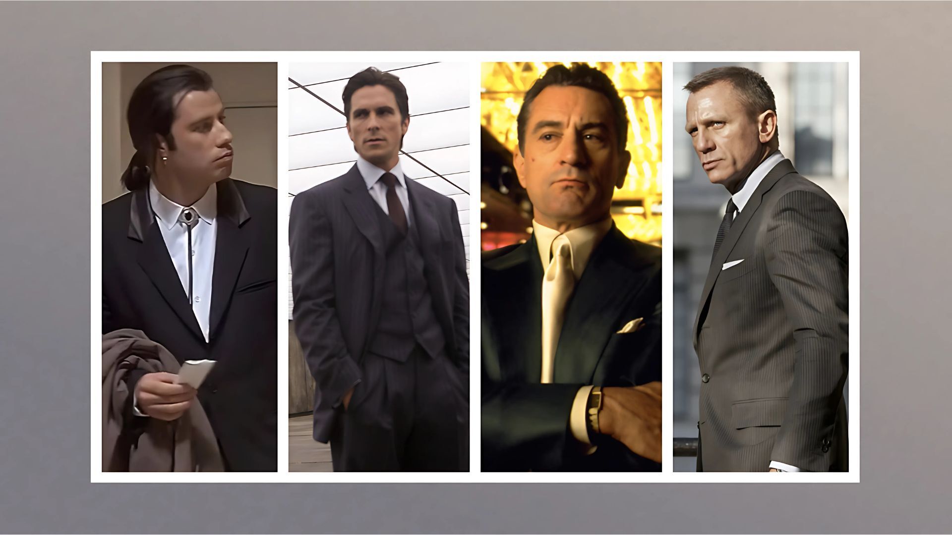 A collection of suits in Hollywood films