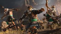 A trio of Tiger Warriors in Total War: Warhammer 3.
