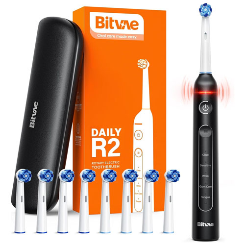 Bitvae R2 rotating electric toothbrush on white background