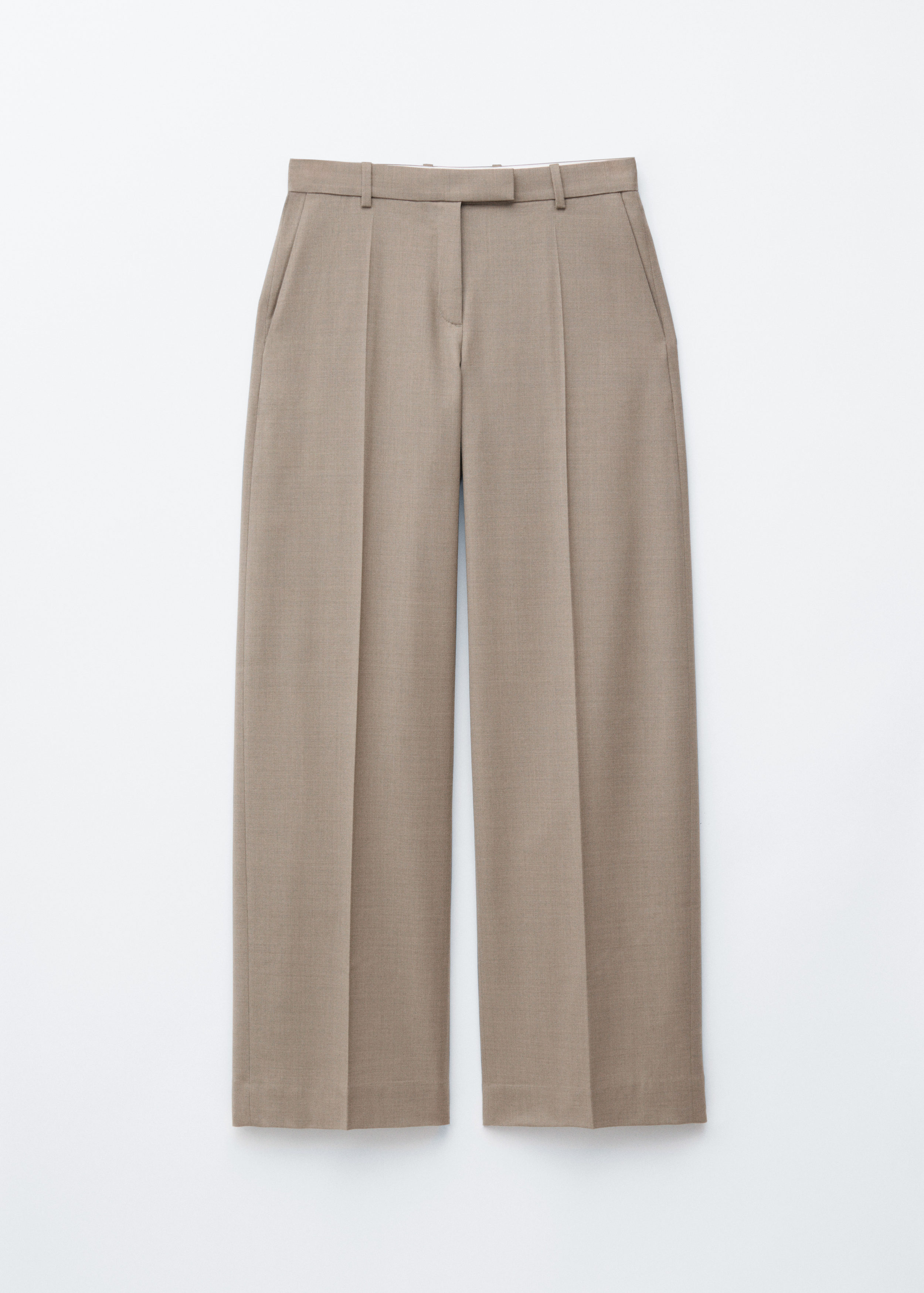 Wool Press-Crease Trousers - Mole