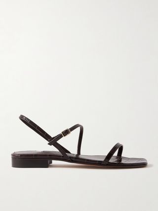 Hope Croc-Effect Leather Sandals