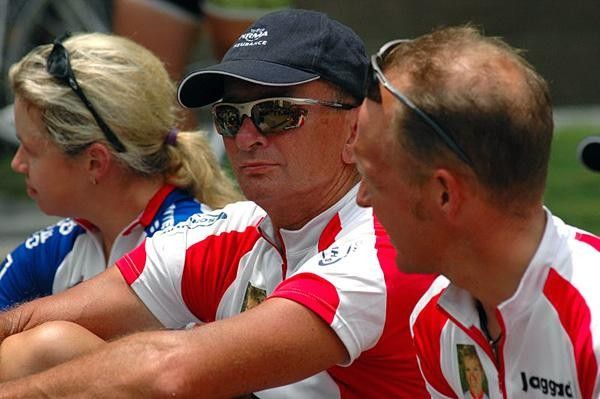 Hearts of gold Ride participants Terry Peters, centre, and Cameron Hughes