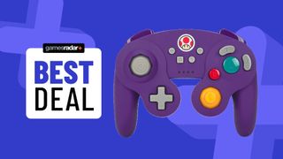 PowerA GameCube controller on a blue background with best deal badge