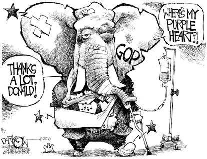 Political cartoon U.S. Election 2016 GOP Purple Heart