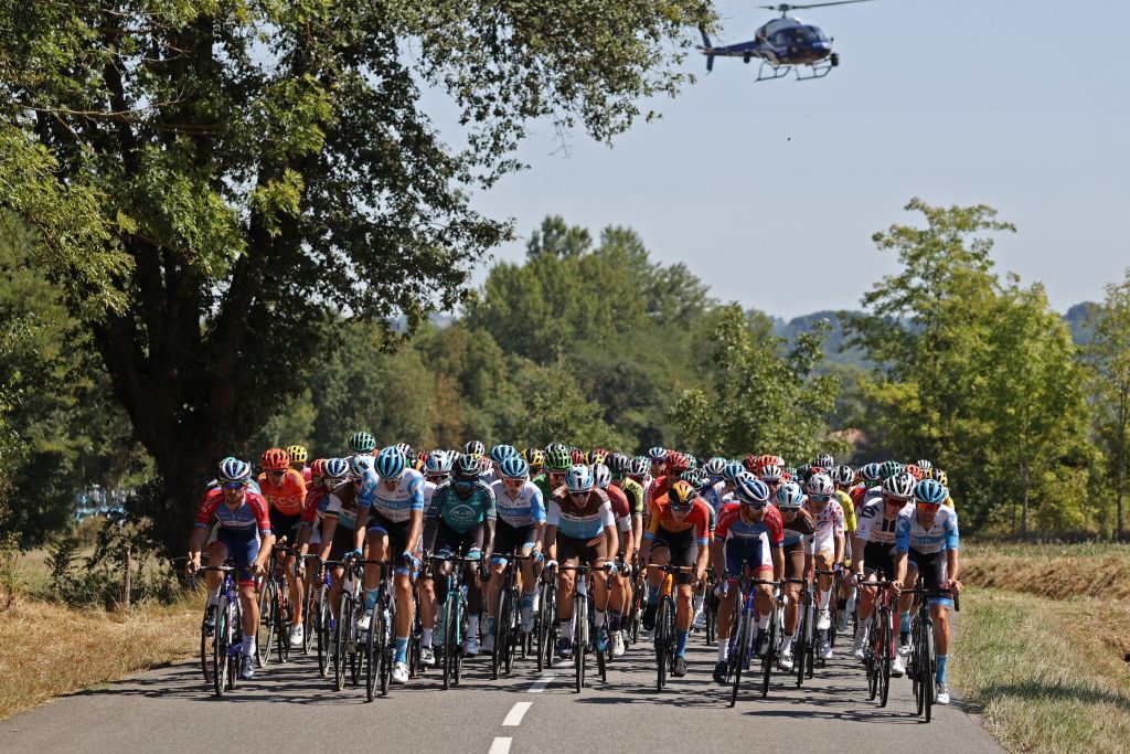 The pack rides during the 8th stage of the 107th edition of the Tour de France cycling race 140 km between CazeressurGaronne and Loudenvielle on September 5 2020 Photo by KENZO TRIBOUILLARD AFP Photo by KENZO TRIBOUILLARDAFP via Getty Images