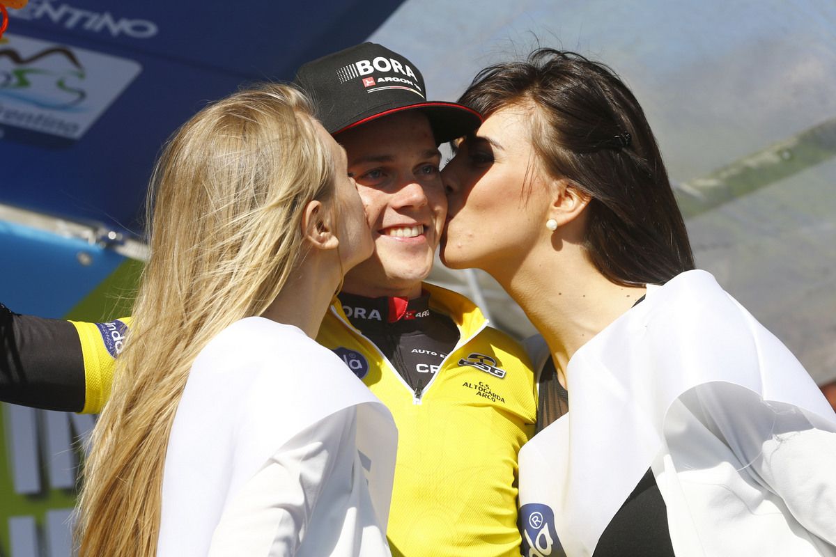 Gregor Muhlberger (Bora-Argon 18) was the first Bora-Argon rider over the line