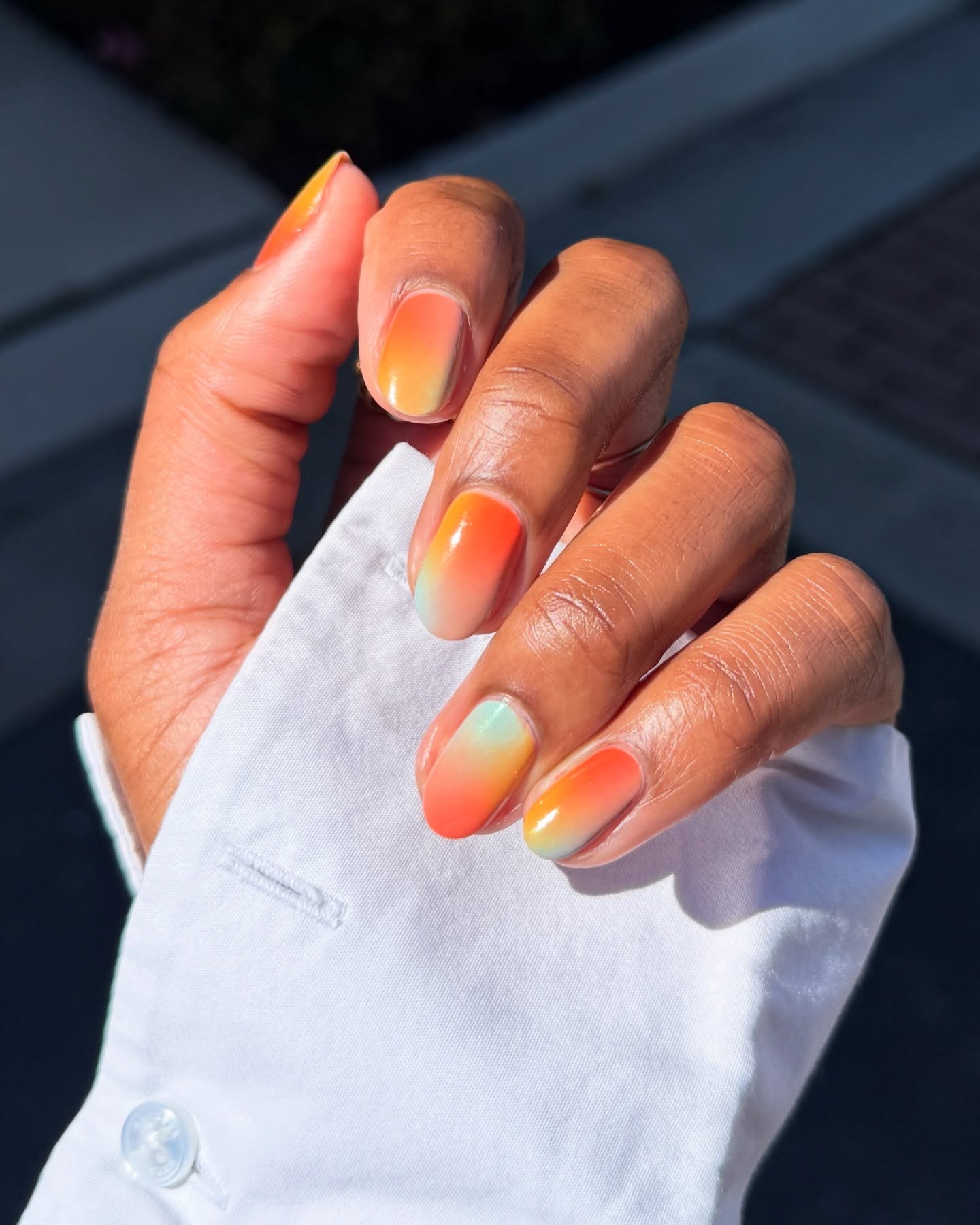 Polaroid ombre nails.