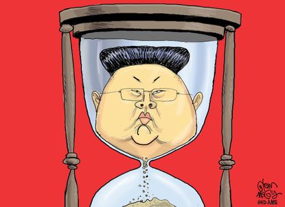 Political Cartoon International North Korea Kim Jong Un ticking time bomb nuclear