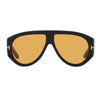 Tom Ford Ft1044 Men's Aviator Sunglasses, Shiny Black/yellow