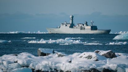 Danish naval ship in the Arctic