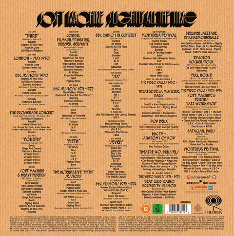 Soft Machine Slightly All The Time Recordings 1970-1974 Box Set back cover
