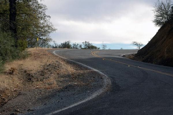 The climb up Mt. Hamilton starts here for the professional peloton.