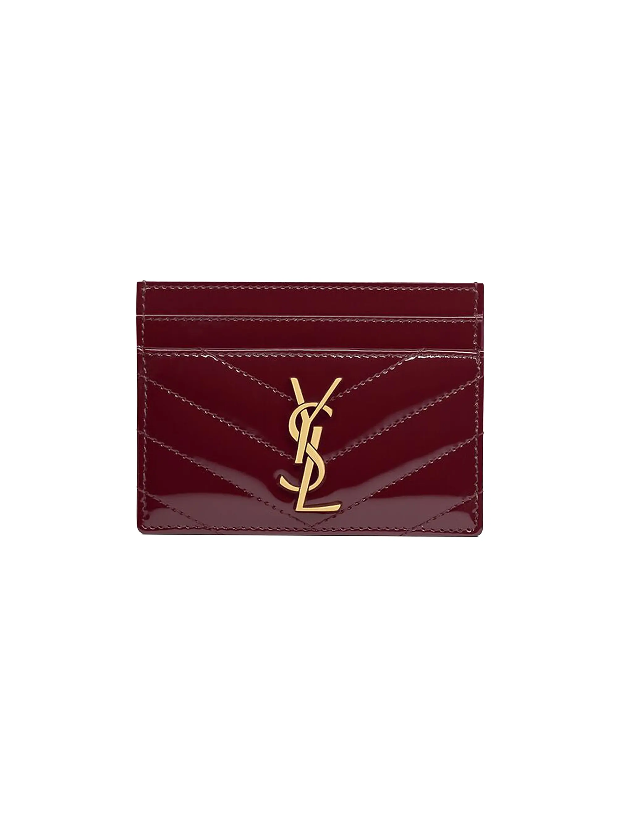 Cassandre Matelass&amp;eacute; Card Case in Patent Leather