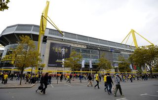 General view of the Signal Iduna Park prior to the Bundesliga match between Borussia Dortmund and SC Freiburg at Signal Iduna Park on September 13, 2014 in Dortmund, Germany.