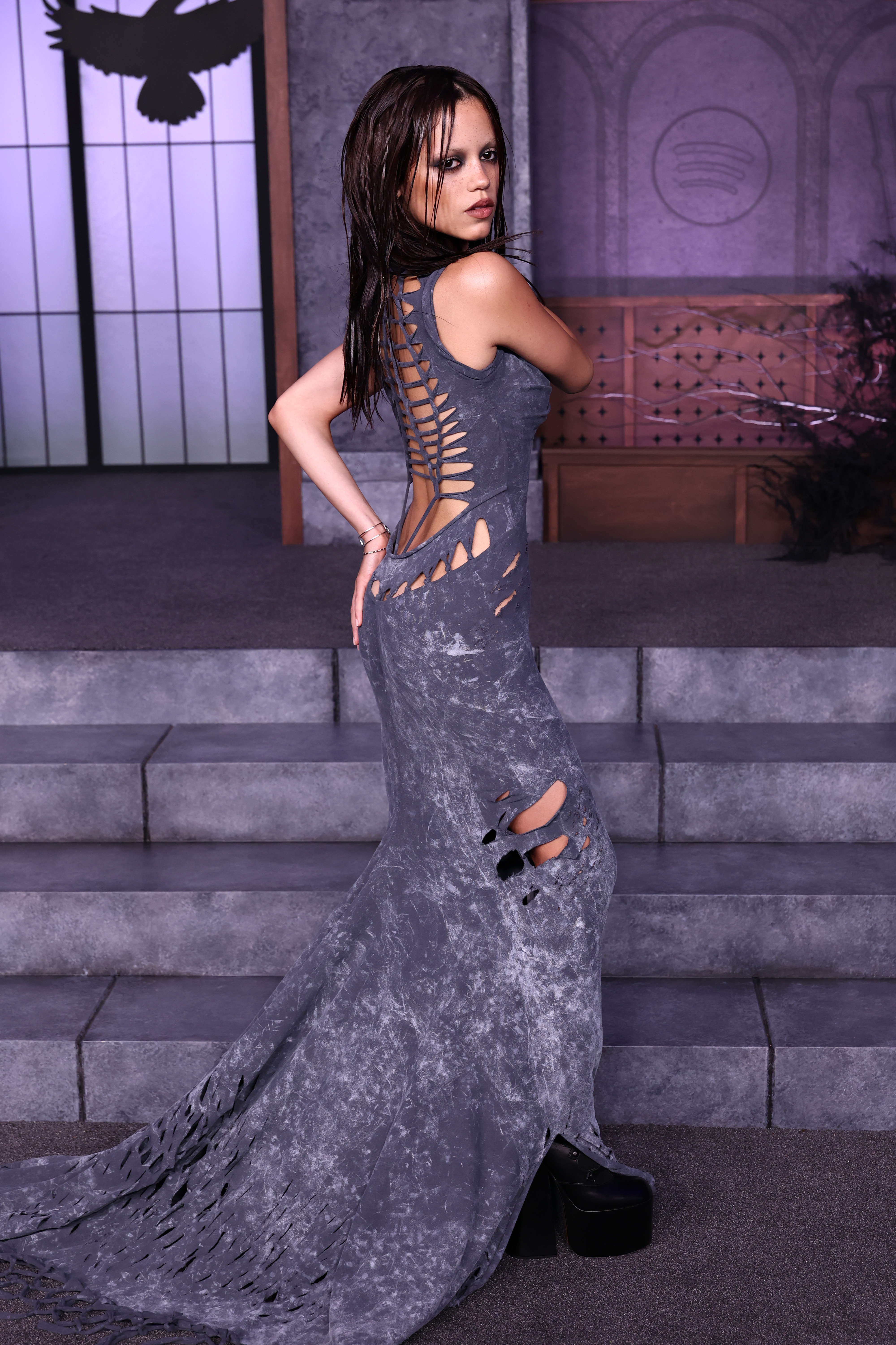 Jenna Ortega wearing a GapStudio t-shirt dress