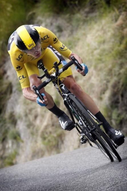 Chris Froome (Sky) a picture of focus during the stage 17 mountain time trial