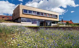 a passivhaus eco build on a sloping site